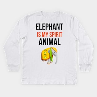 Elephant Is My Spirit Animal Kids Long Sleeve T-Shirt